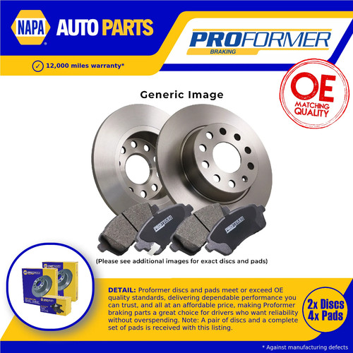 Solid brake discs and pads - 2x,