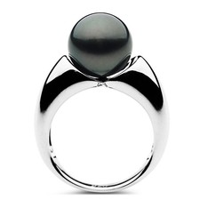 11mm Tahitian Black Pearl Ring Pacific Pearls® Pearl rings with intricate...