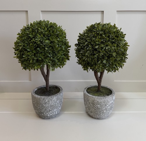 Set faux potted buxus ball - set,