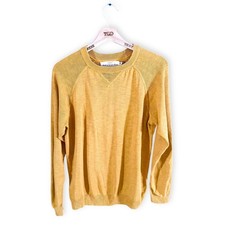 Mens H&M Mustard Yellow 100% Cotton Jumper Sweater Top Size Small