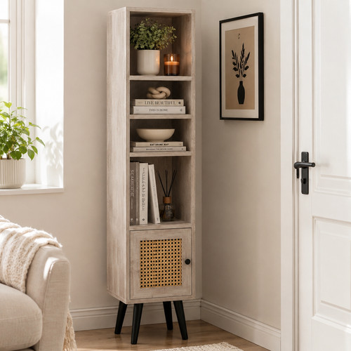 Slim bookcase oak grey - slim,