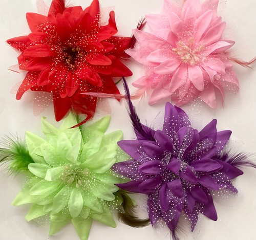 Organza flower feather - organza,