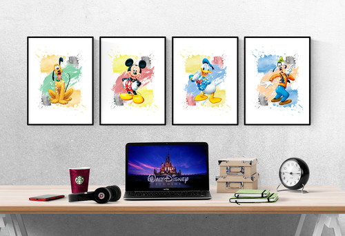 Disney characters watercolour - disney,