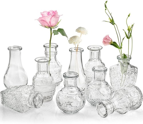 Mini clear glass bud - 10,