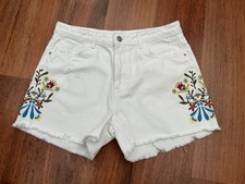 Zara Basic White Denim Floral