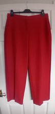 L K Bennett cropped Trousers Pompeian Red Stripe Wool Blend size 12 