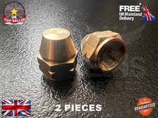 2x Brass Female Blanking Cap M10x1 - Austin-Healey brake pipe plug - EMS - New