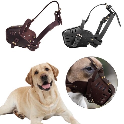 Strong real leather dog muzzle - strong,