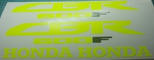 2 X FLUORESCENT YELLOW   CBR600F  VINYL DECALS  190MM X 30MM AFTERMARKET