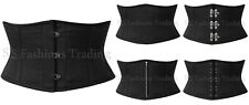 cotton waspie corsets all type of closure black cotton corset steel boned corset