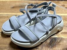 ECCO Sandals Women Shoes Platform Suede Strap Blue Grey Slingback EU39 /US 8-8.5