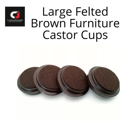 Felted large brown castor cups - brown,