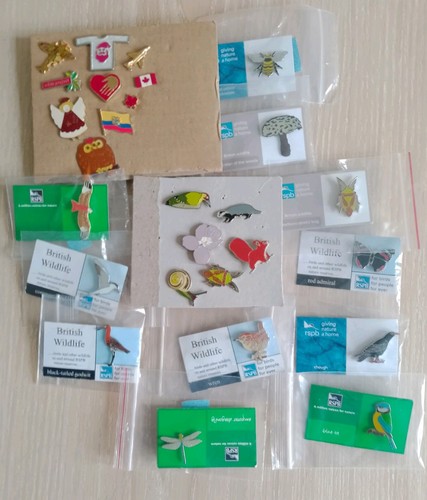 Rspb and charity badges off - charity, badges,on,off