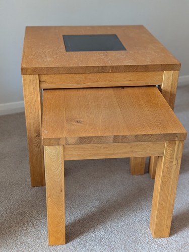 Light oak nest tables and - of,