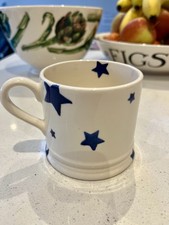 EMMA BRIDGEWATER 1/4 PINT BLUE STAR CUP, LOVELY CONDITION