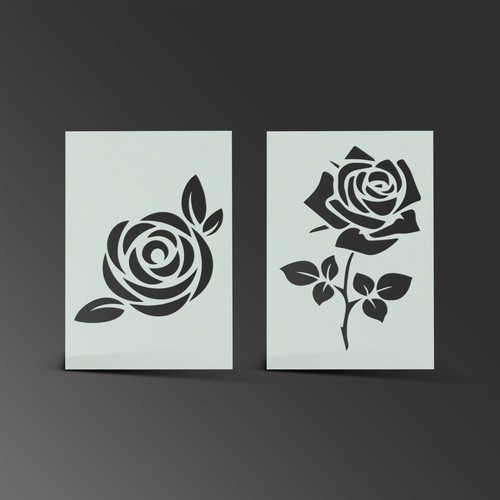 Rose stencil love england - stencil,