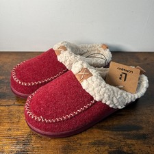 LongBay Womens Faux Wool Plush Moccasin Slipper Red 5-6 UK / EU 38-39
