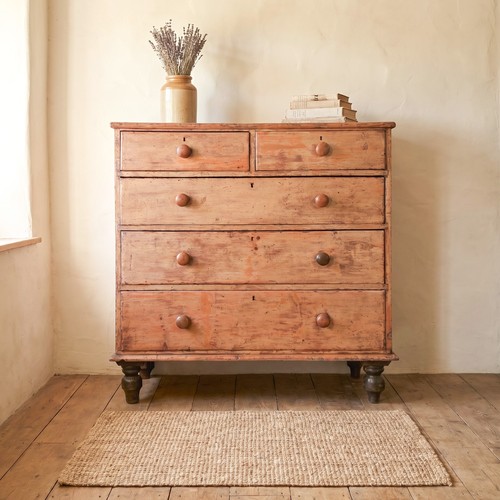 Victorian antique pine chest - pine,