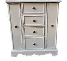 White Wooden Armoire Jewelry