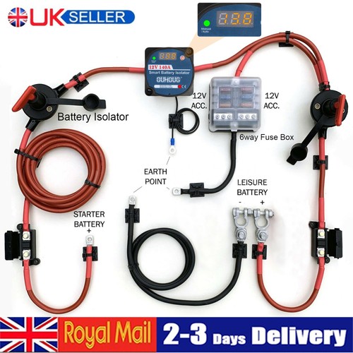 Split charge kit 12v 140a - charge, amp