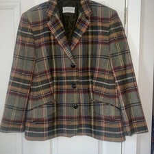 Basler Women’s Green Check Smart Casual 100% Wool Jacket - Ladies Size UK 18