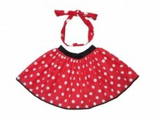 Ladies Polka Dot Rock n Roll Skirt & Scarf Set Fancy Dress 50s Retro White Band
