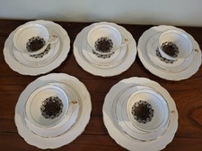 Dorchester china - 15 piece teaset - gothic - spider web pattern - Halloween