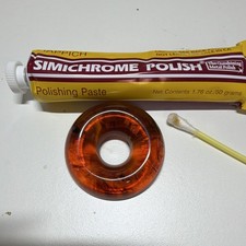 Vintage Bakelite Amber Round