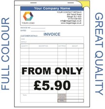 PERSONALISED DUPLICATE INVOICE BOOK A5 NCR PAD PRINT, RECEIPT ESTIMATE BOOKS