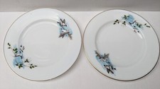 Vintage JAJ Pyrex Wild Fowl Flying Ducks with Gilt Rim Dinner Plates x2  10"