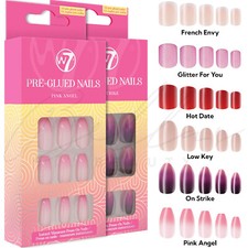 W7 Pre-glued Instant Manicure Long Lasting Super Quick  Press-On Nails *CHOOSE*