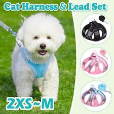 Quality Small Dog Cat Puppy Harness + Lead Set Mesh Vest Reflective Adjustable
