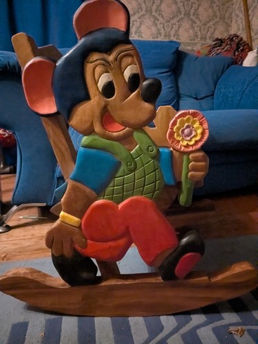Solid wood carved mickey - wood,
