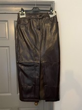 Stunning Patent Leather Karen Millen Skirt In Chocolate Brown Size 12 Unworn