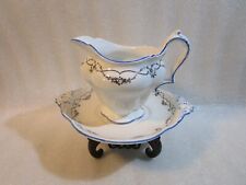 Antique Pountney & Co Bristol Ware Bowood Gravy Boat & Plate Stand