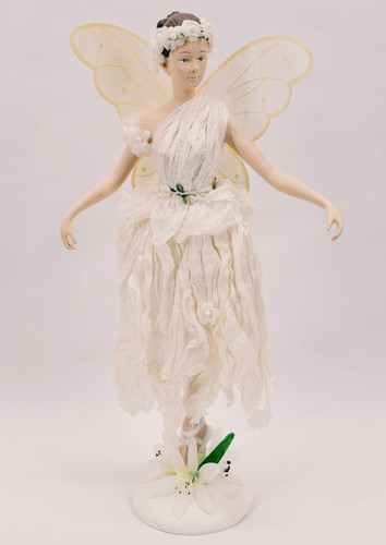 Fairy figurine white dress - figurine,