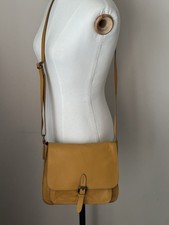 White Stuff Mustard Yellow Leather Crossbody Bag Satchel Hobo
