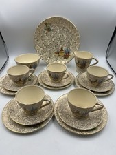 Art Deco 1930s Sadler Empire Shelton Ivory Ware Crinoline Lady Tea Set Vgc