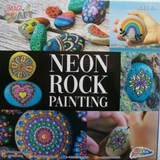 Paint your own Neon Garden Rock Painting Set Kit Children's Kid's Creative Learn