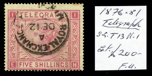 1877 telegraph - gb, 5/-