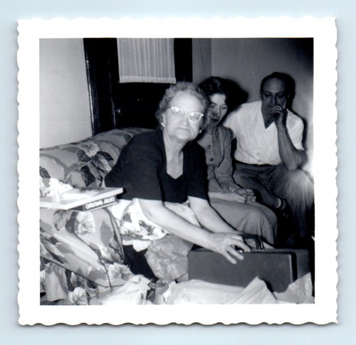 Old vintage square photo - old, trio