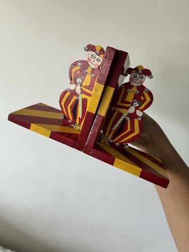 Vintage wooden jester - vintage, clown
