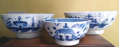 Three english pearlware bowls - three,
