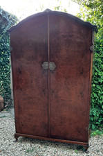 Vintage Art Deco Era Double Wardrobe Walnut And Mahogany