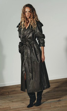 Zara Faux Khaki Leather Trench Coat New Viral Size XSmall-Small