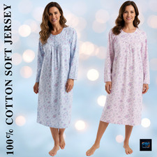 LADIES  Nightdress soft  100% Cotton Long New Ladies JERSEY COTTON Nightie 8-26