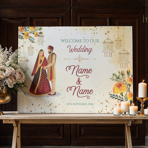 Indian wedding welcome sign - indian,
