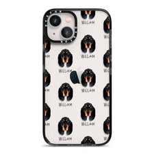 Black and Tan Coonhound Icon with Name iPhone Case for iPhone 15 14 13 12 11