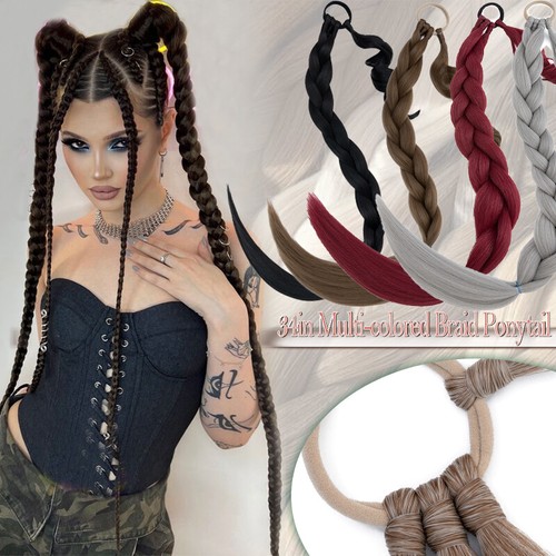 Braided ponytail long - long, wrap