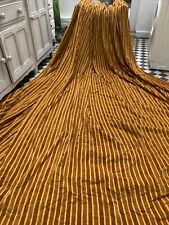 Vintage Cotton Velvet Curtains, Gold, HUGE PAIR, 129"W x 106 "L Span 3.5M